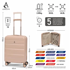 Alternative view of Aerolite tvrdi kofer 55x40x20 cm Beige – proširiv do 55x40x23