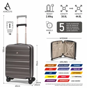 Alternative view of Aerolite tvrdi kofer 55x40x20 cm – proširiv do 55x40x23