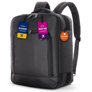 Crni Aerolite ruksak za avion 40x30x20 cm – 24 L