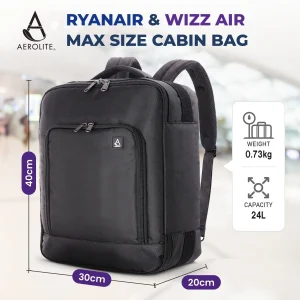 Dimenzije Aerolite ruksaka 40x30x20 cm, kapacitet 24 litre
